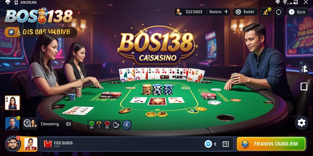 Screenshot gameplay Live Casino BOS138 dengan dealer profesional.