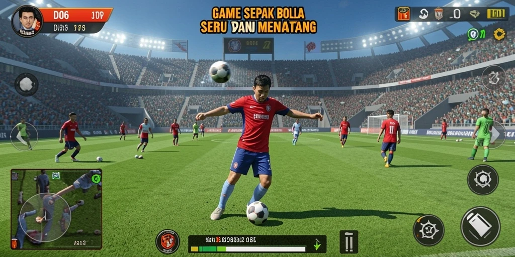 Tampilan gameplay D06 yang menegangkan saat bertanding.