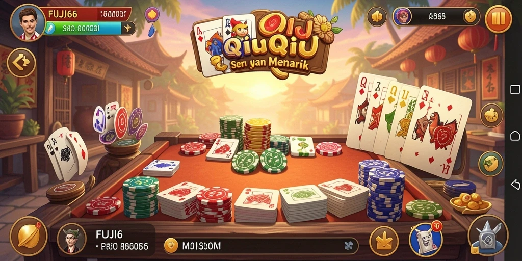 Tampilan gameplay seru dari FUJI66 di dunia QiuQiu.