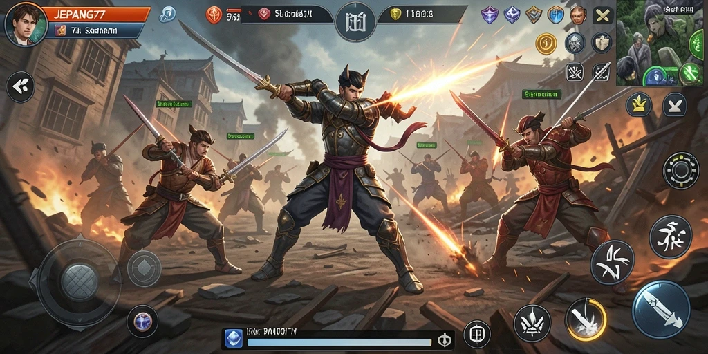 Tangkapan layar gameplay JEPANG77 yang menampilkan taktik pertempuran mendalam.