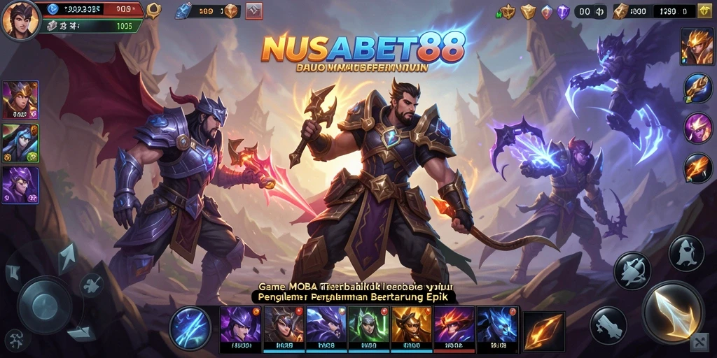 Tampilan gameplay NUSABET88 yang mendebarkan saat bertarung di arena MOBA.