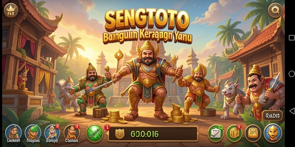 Tampilan gameplay SENGTOTO yang menampilkan persaingan bisnis.