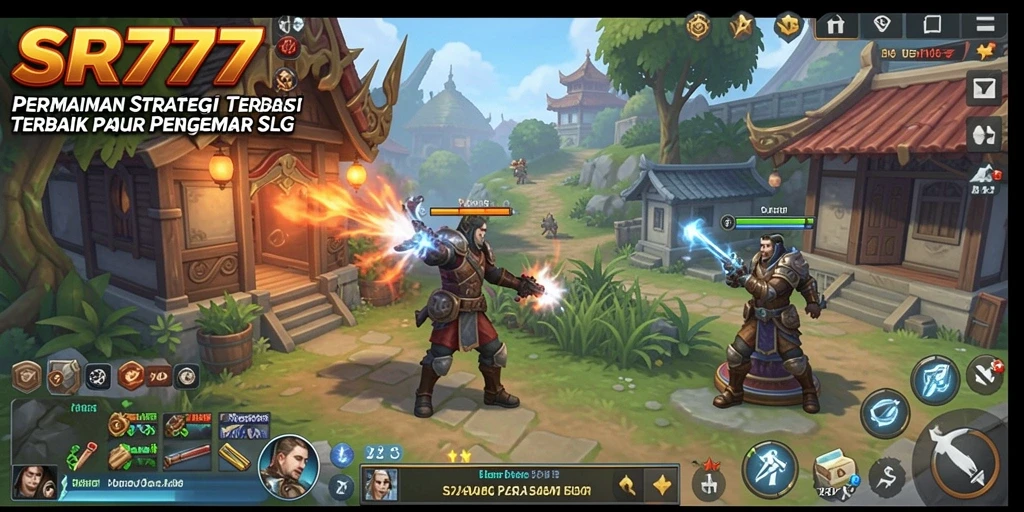 Screenshot gameplay SR777 menunjukkan pertempuran strategis yang mendebarkan.