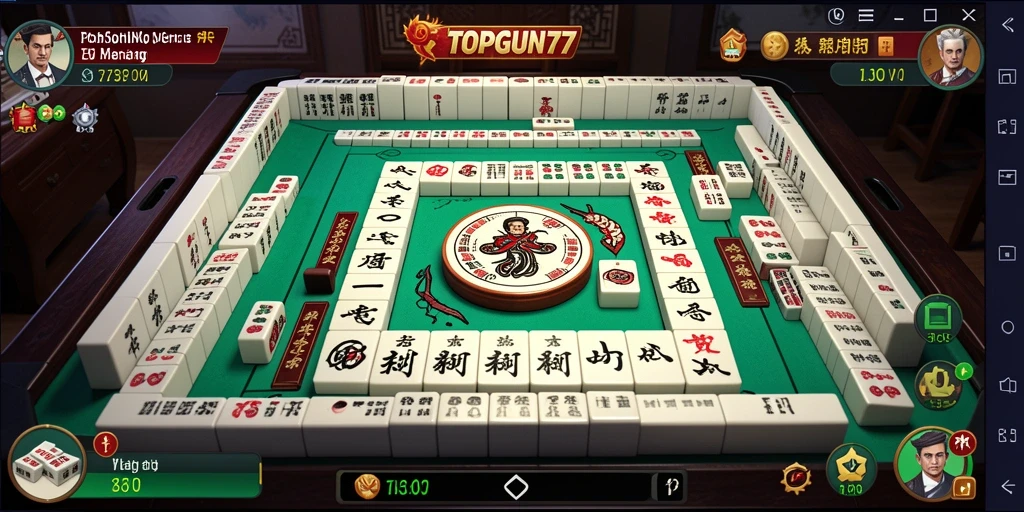 Tampilan gameplay seru dalam permainan Mahjong TOPGUN77.